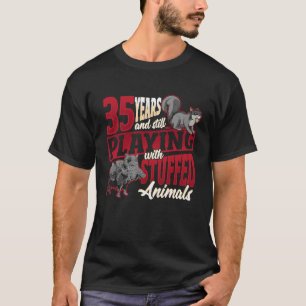 Camiseta 35 años jugando animales rellenos nacimientos taxi
