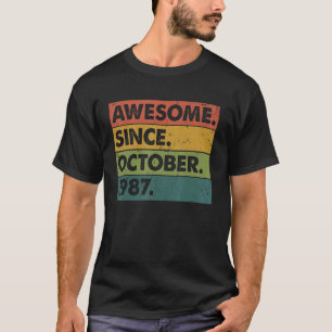 Camiseta 35 años trigésimo quinto cumpleaños desde octubre