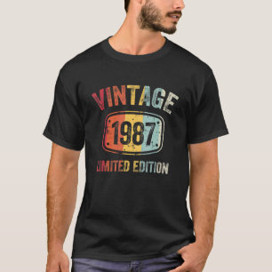 Camiseta 35 años Vintage 1987 35º cumpleaños