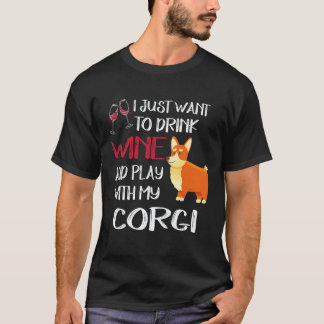 Camiseta 35 Solo Quiero Beber Vino Corgi