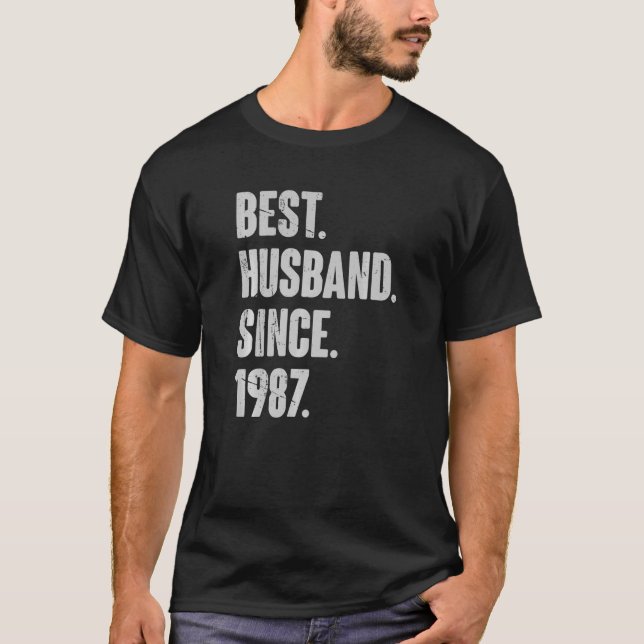Camiseta 35 Wedding Anniversary For Him  Best Husband Since (Anverso)