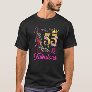 Camiseta 35 y fabulosas mariposas de cumpleaños 35 años H