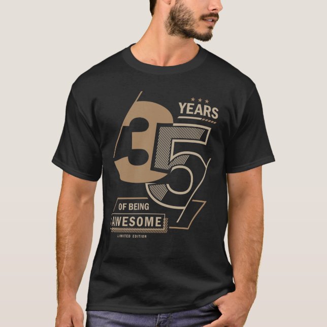 Camiseta 35 Years Of Being Awesome 35th Birthday Gift (Anverso)