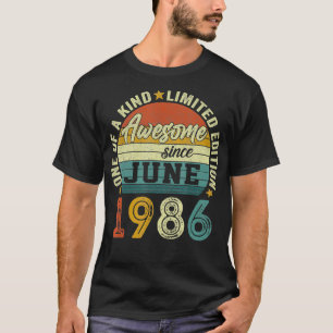 Camiseta 35 Years Old Birthday Awesome Since June 1986 35th