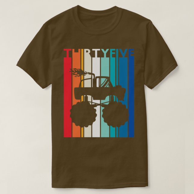 Camiseta 35th Birthday Gift Monster Truck Shirt 35 Year Old (Diseño del anverso)