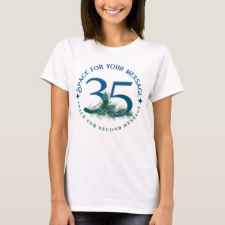 Camiseta 35th Birthday Or Anniversary Peacock Feathers