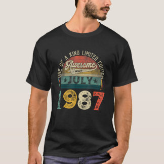 Camiseta 36ª Decoraciones de Cumpleaños Julio 1987 Hombres 