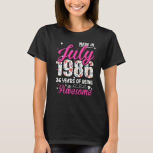 Camiseta 36.º cumpleaños increíble desde julio de 1986 Flor