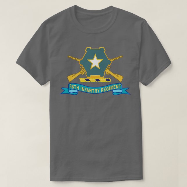 Camiseta 36.º Regimiento de Infantería DUI w Br Ribbon X (Diseño del anverso)