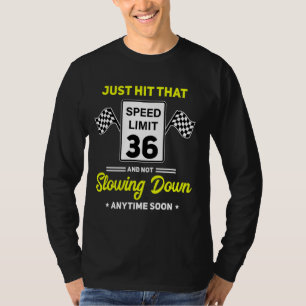 Camiseta 36.º Rótulo de límite de velocidad de cumpleaños a