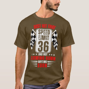 Camiseta 36.º Rótulo de límite de velocidad de cumpleaños g