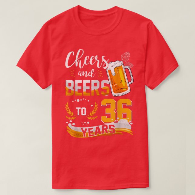 Camiseta 36 Alegres De Cumpleaños Y Cervezas A 36 Años Naci (Diseño del anverso)