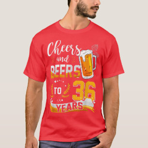 Camiseta 36 Alegres De Cumpleaños Y Cervezas A 36 Años Naci