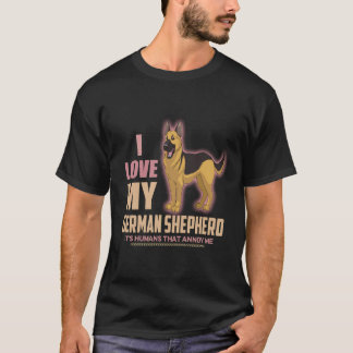 Camiseta 36 Amo a mi pastor alemán son los humanos los que