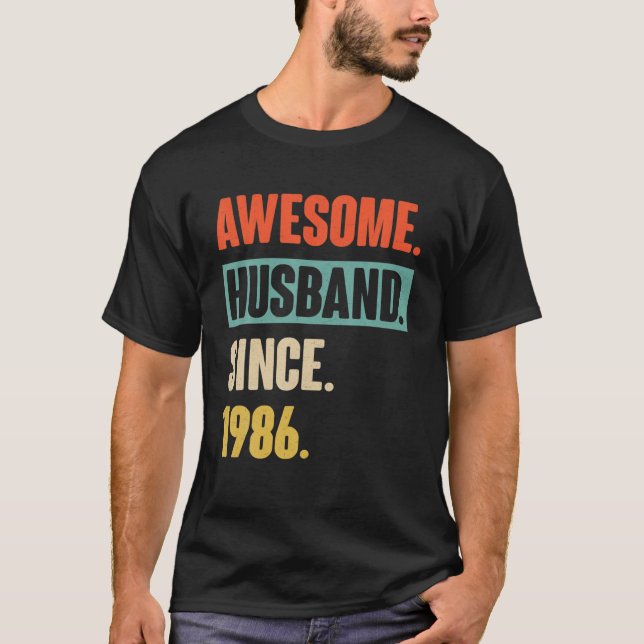 Camiseta 36 Aniversario de su Boda - Impresionante Esposo S (Anverso)