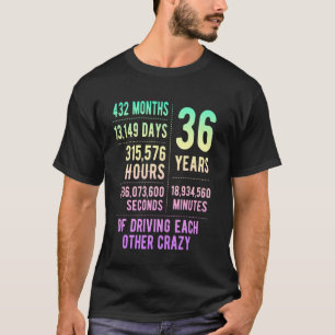 Camiseta 36 Años Casados Divertido 36º Aniversario de Boda
