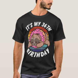 Camiseta 36 años de edad Divertida Sloth Donut Retro Vintag