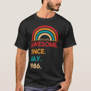 Camiseta 36 años de edad increíble desde mayo de 1986 36º c