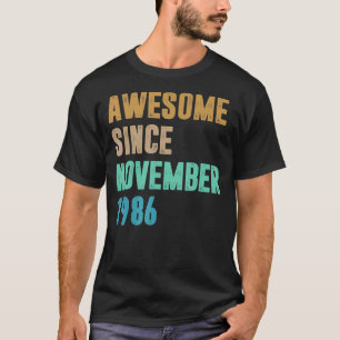 Camiseta 36 años de edad increíble desde noviembre de 1986 