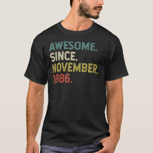 Camiseta 36 años de edad increíble desde noviembre de 1986