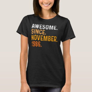Camiseta 36 años de edad increíble desde noviembre de 1986