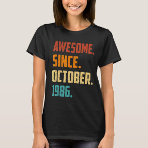 Camiseta 36 años de edad increíble desde octubre de 1986 36