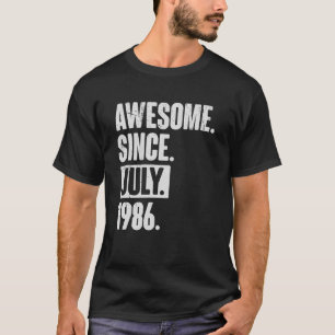 Camiseta 36 años trigésimo sexto cumpleaños desde julio de 