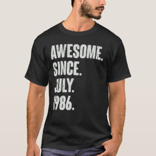 Camiseta 36 años trigésimo sexto cumpleaños desde julio de 