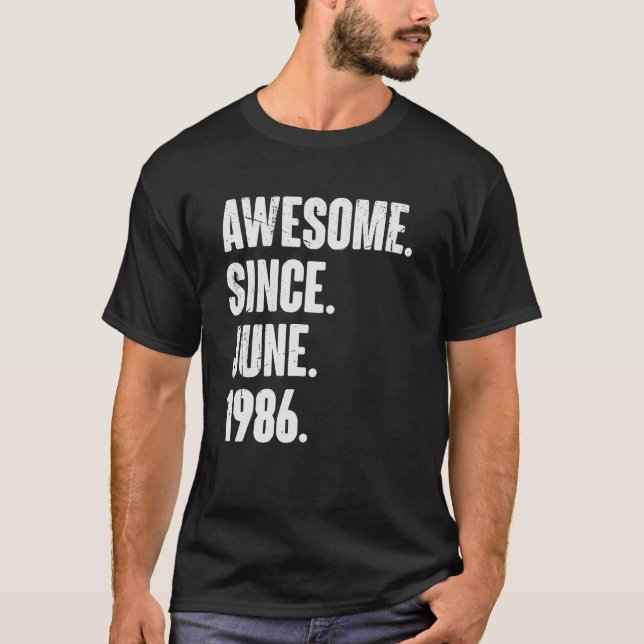 Camiseta 36 años trigésimo sexto cumpleaños desde junio de  (Anverso)