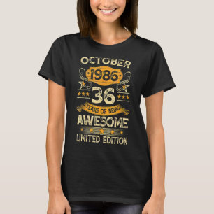 Camiseta 36 años Vintage Octubre 1986 36º cumpleaños R