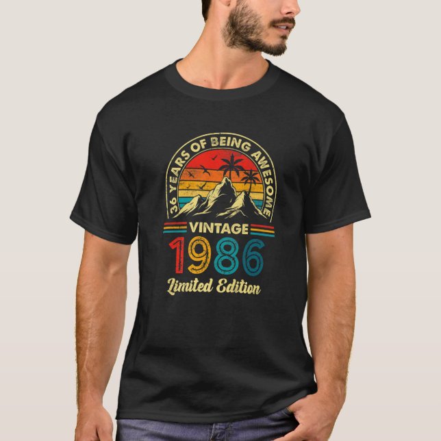 Camiseta 36 Hombres De Cumpleaños 36 Viernes Día 1986 (Anverso)