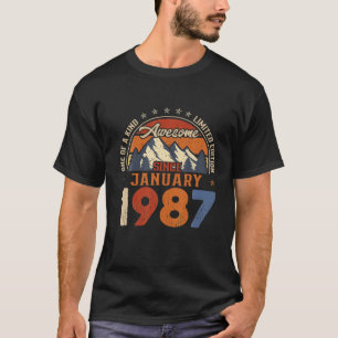 Camiseta 36 Year Old Birthday Awesome Since January 1987 36