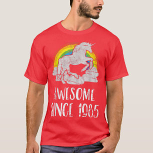 Camiseta 36th birthday, vintage unicorn, Awesome since 1985