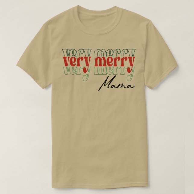 Camiseta 36Xo Muy Merry Mama Navidades Vibes Retro Xmas Mam (Diseño del anverso)