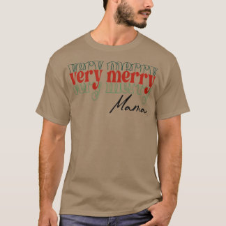 Camiseta 36Xo Muy Merry Mama Navidades Vibes Retro Xmas Mam