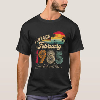 Camiseta 37º Regalo De Cumpleaños Hombres Vintage Febrero 1