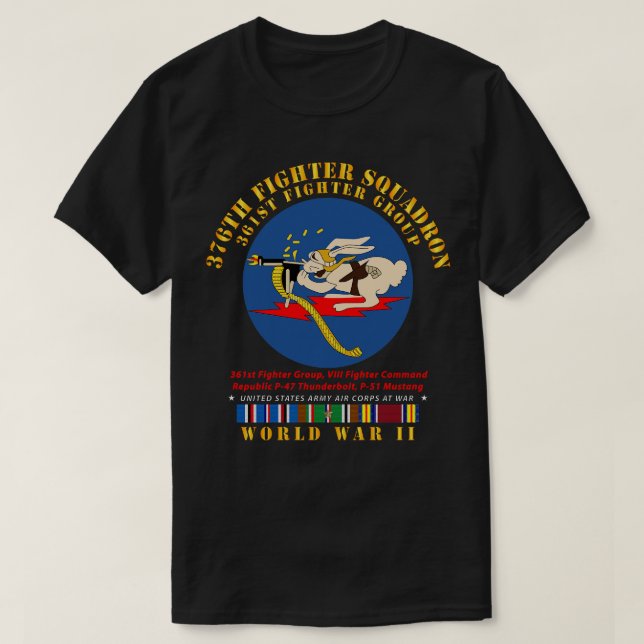 Camiseta 376º Escuadrón de Combate AAC con WWII EU SVC (Diseño del anverso)