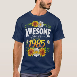 Camiseta 37.º cumpleaños increíble desde 1985 Floral Thanks