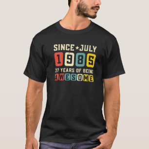 Camiseta 37.º cumpleaños increíble desde la época de julio