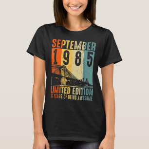 Camiseta 37.º cumpleaños Vintage septiembre 1985 37 años de