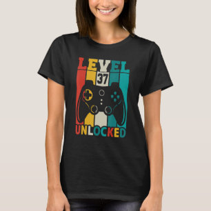 Camiseta 37.º natalidad Jugamiento Nivel 37 Desbloqueado