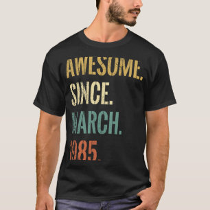 Camiseta 37 años de edad asombrosa desde marzo de 1985