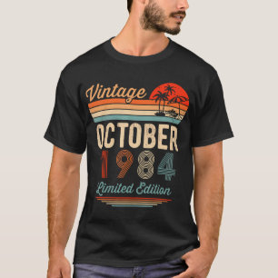 Camiseta 37 Años Vintage Octubre 1984 Hombres
