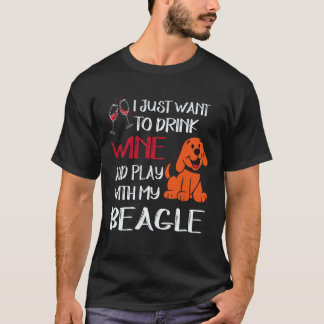 Camiseta 37 Bebe vino y juega con mi Beagle