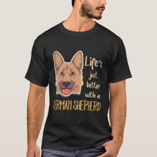 Camiseta 37 La vida es mejor con un pastor alemán
