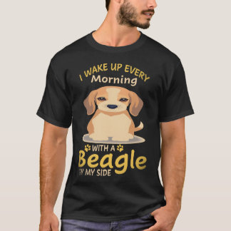 Camiseta 37 Me despierto cada mañana con un Beagle a mi lad