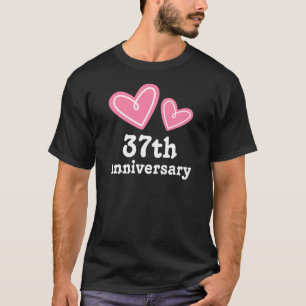 Camiseta 37.o Corazones del regalo del aniversario