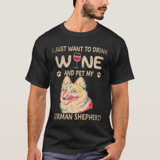 Camiseta 37 Solo quiero beber vino y acariciar a mi pastor