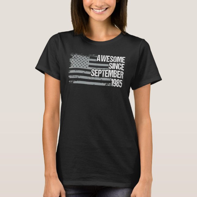 Camiseta 37 Year Old  Awesome Since September 1985 37th Bir (Anverso)