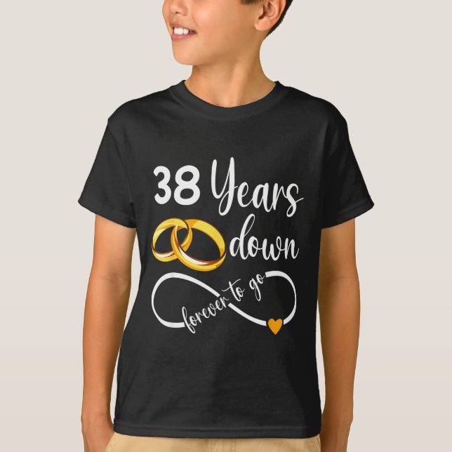 Camiseta 38 abajo para siempre pareja (Anverso)